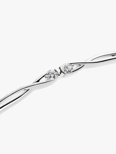 Pandora Infinite Sterling Silver Double Facing Lab-Grown Diamond Bangle