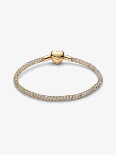 Heart Clasp Sparkling Mesh Bracelet