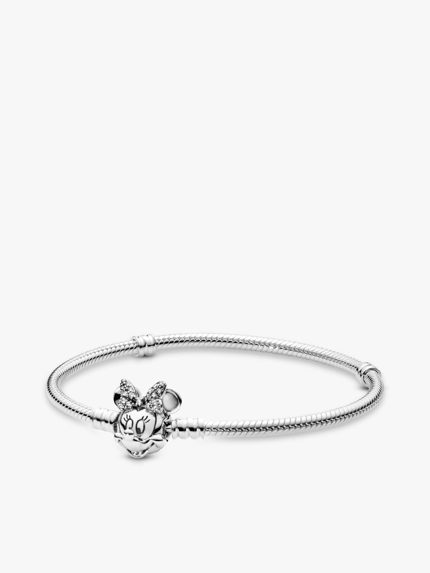 Disney Pandora Moments Pavé Minnie Mouse Clasp Snake Chain Bracelet