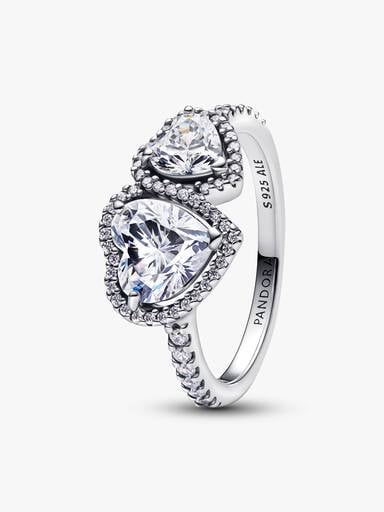 Sparkling Halo Hearts Ring