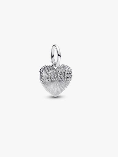 Engravable Love Heart Dangle Charm
