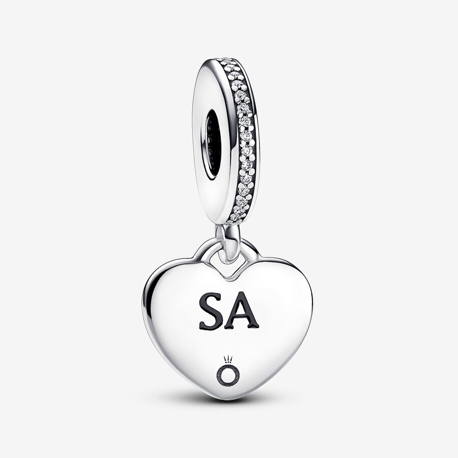 South Australia Engravable Dangle Heart Charm image number 0