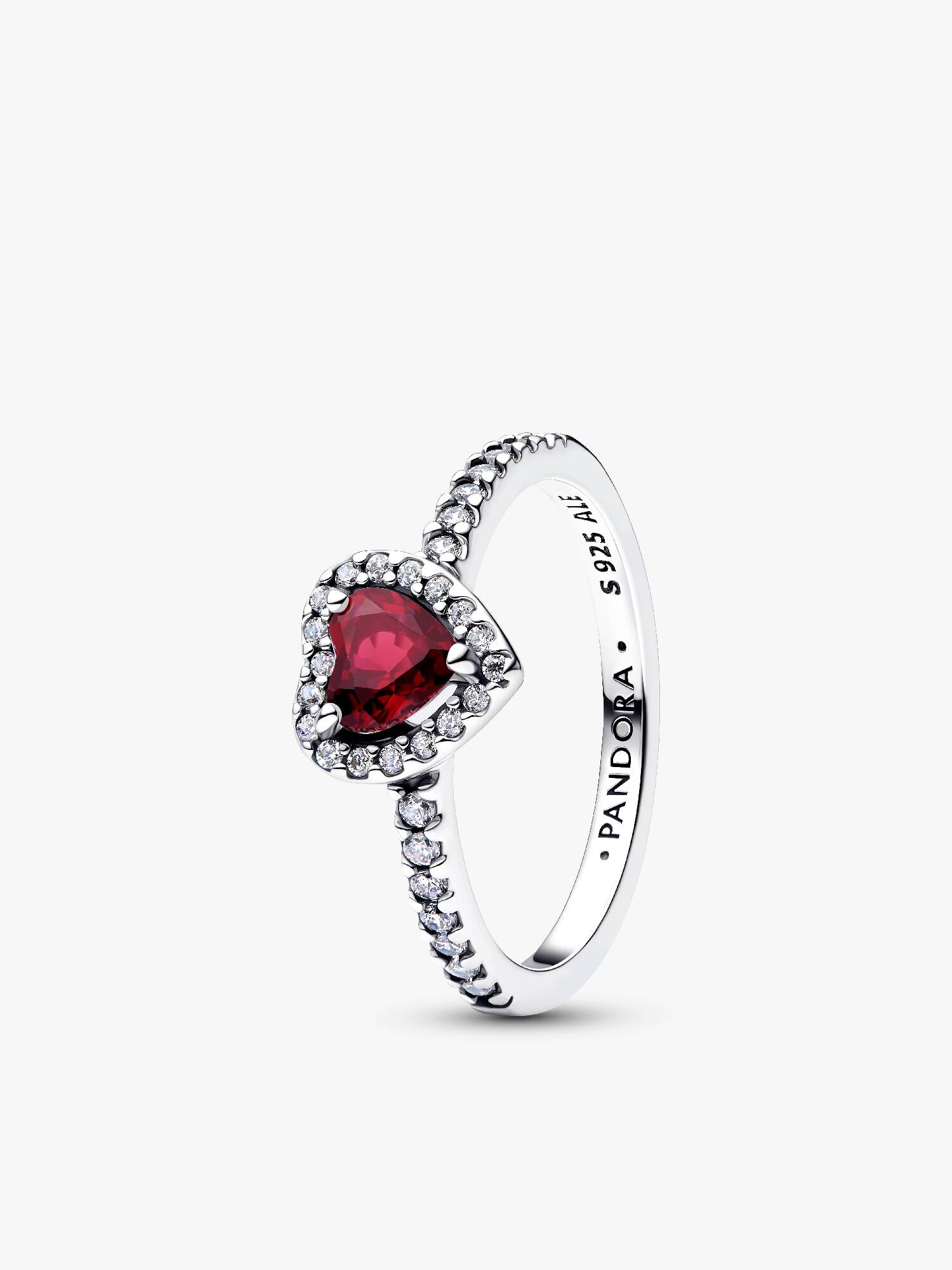 January Crystal Birthstone Elevated Rose Heart Ring