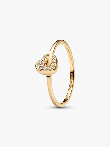 14k Gold Lab-grown Diamond Pavé Heart Ring