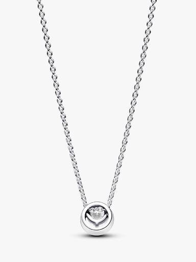 Sparkling Round Halo Pendant Collier Necklace