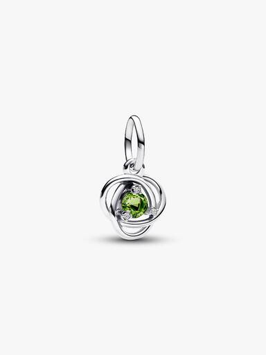 August Crystal Birthstone Eternity Circle Dangle Charm