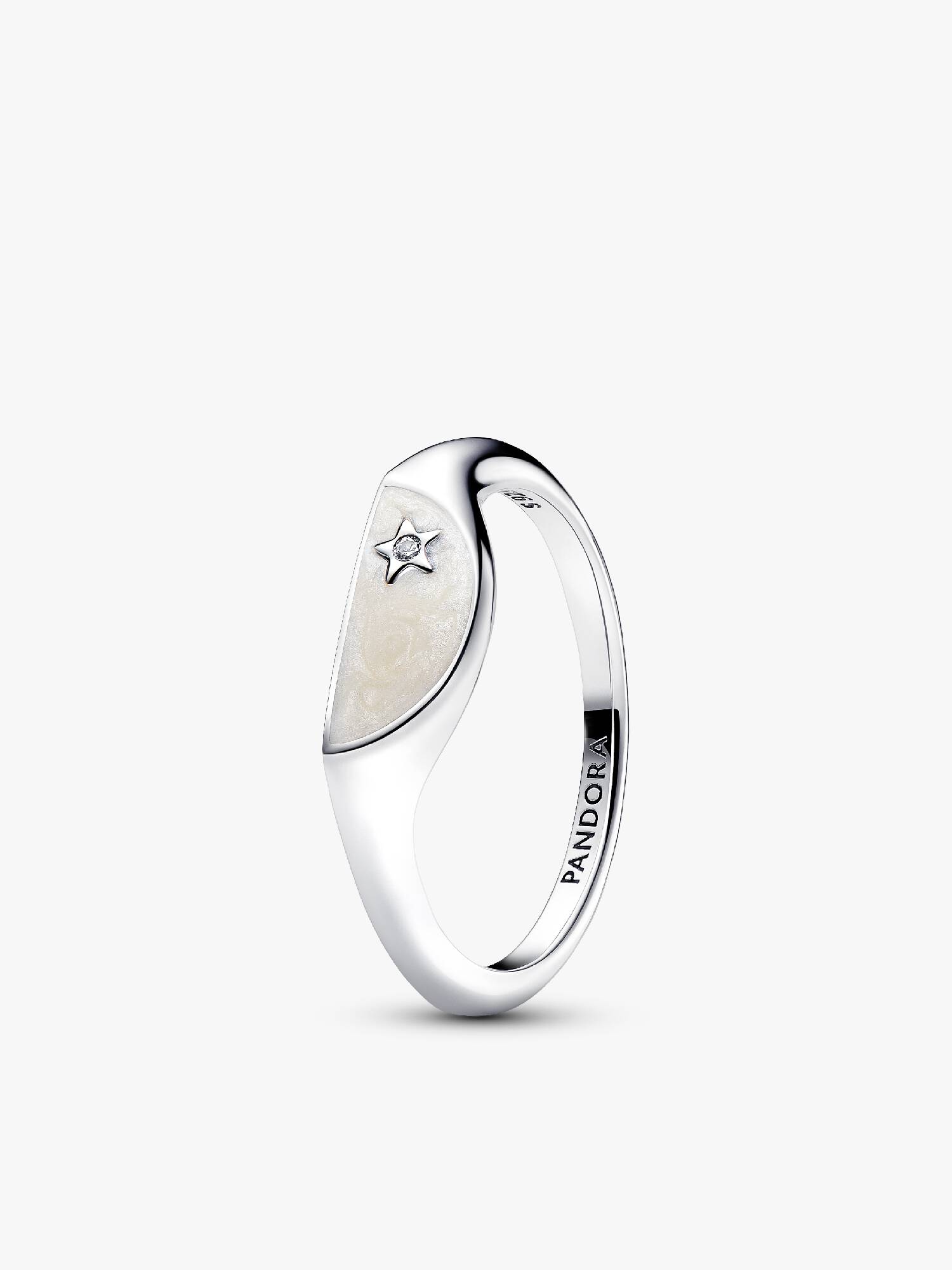 Halved Enamel Signet Ring