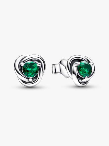 May Crystal Birthstone Eternity Circle Stud Earrings