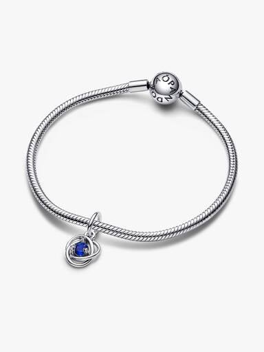 September Crystal Birthstone Eternity Circle Dangle Charm