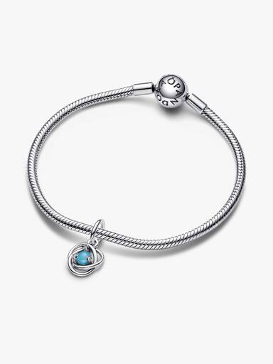 December Crystal Birthstone Eternity Circle Dangle Charm
