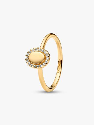 Engravable Oval Halo Ring