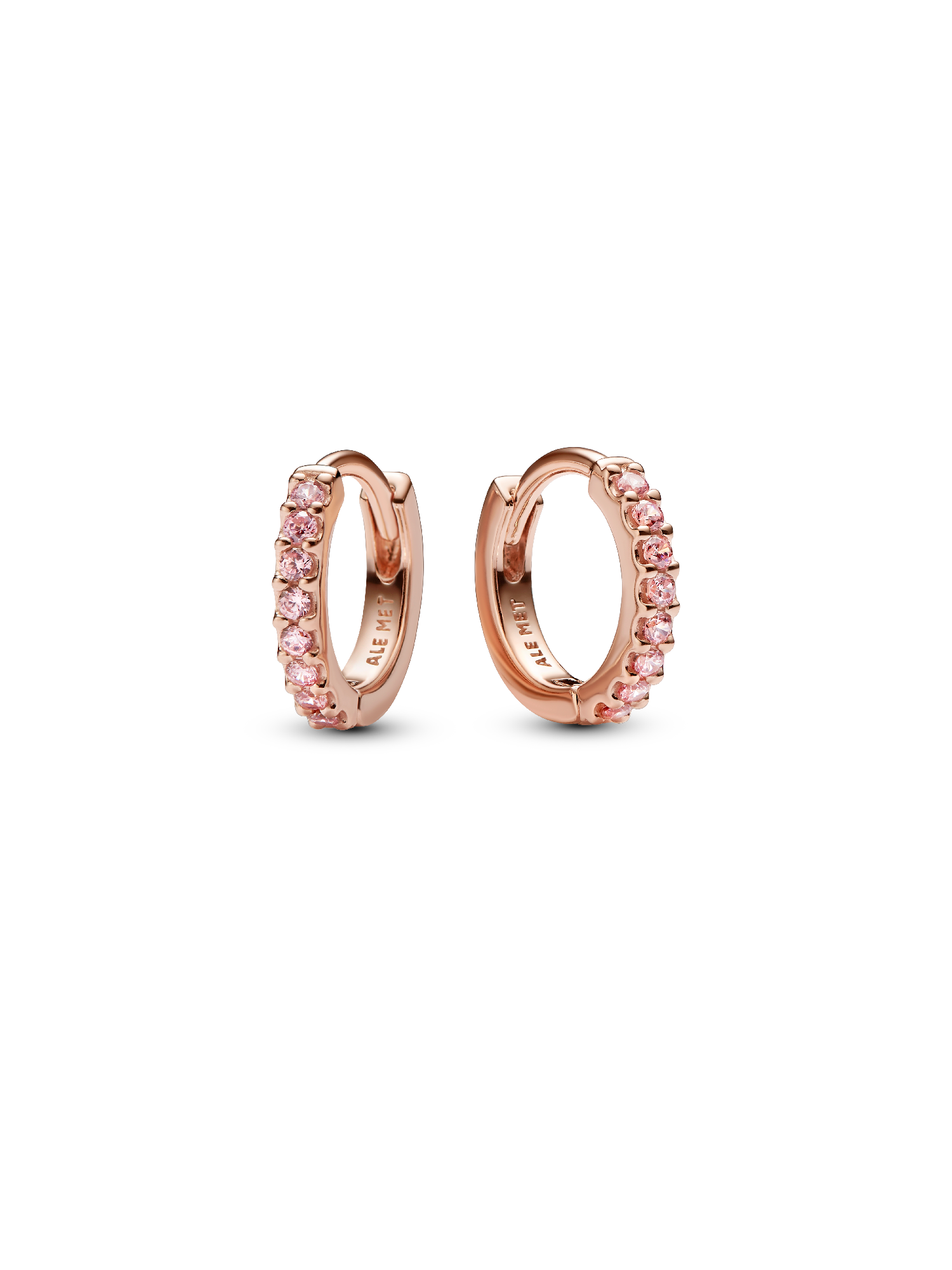 Sparkling Pink Huggie Hoop Earrings