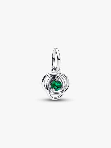 May Crystal Birthstone Eternity Circle Dangle Charm