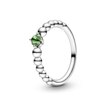 August Spring Green Ring with Man-Made Spring Green Crystal