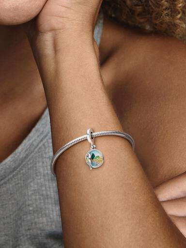 Brazil Beach & Parrot Dangle Charm
