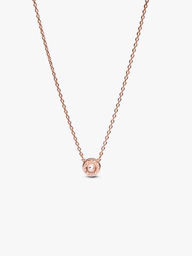 14k rose gold-plated collier with clear cubic zirconia