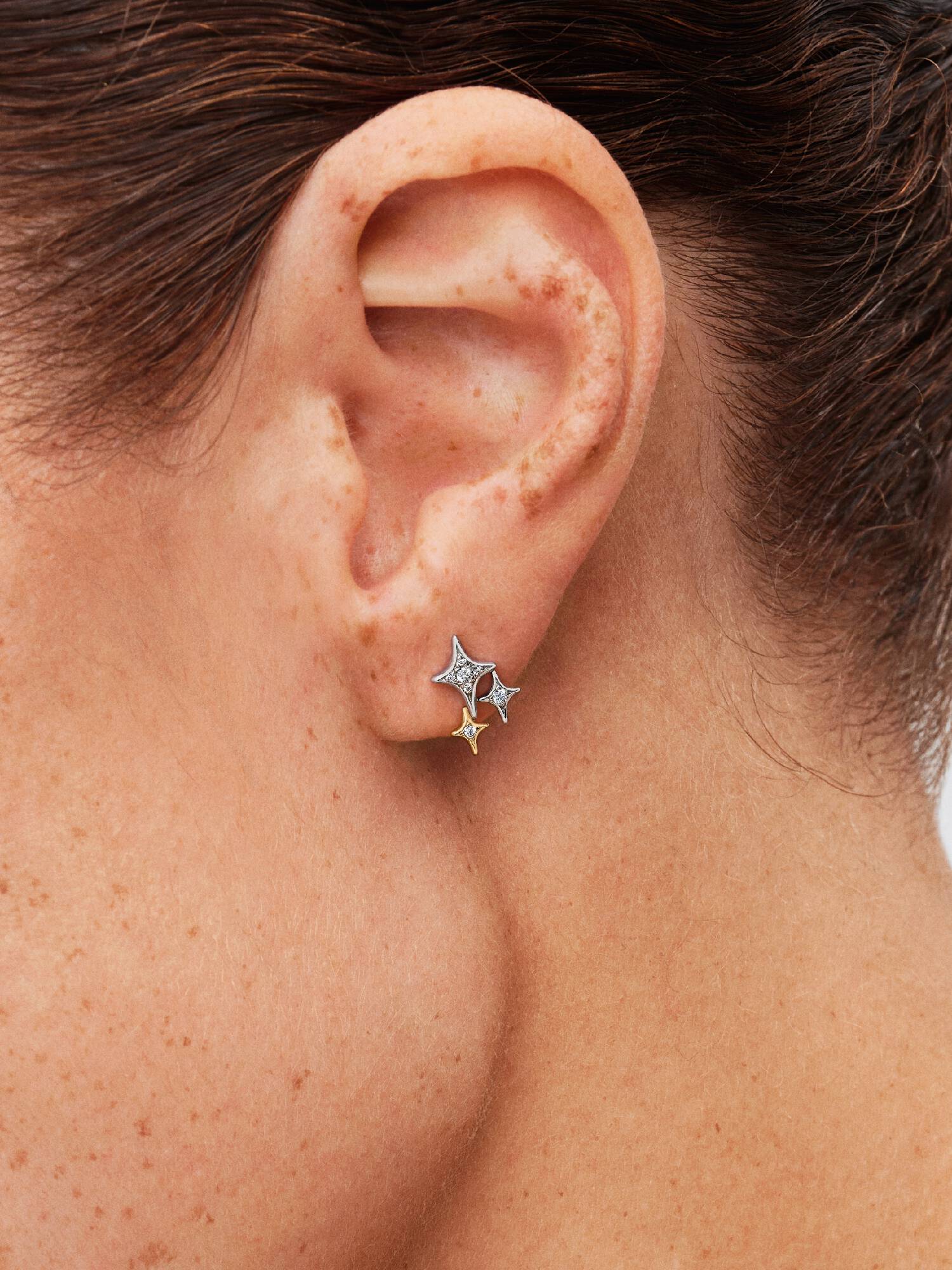 Triple Star Stud Earrings