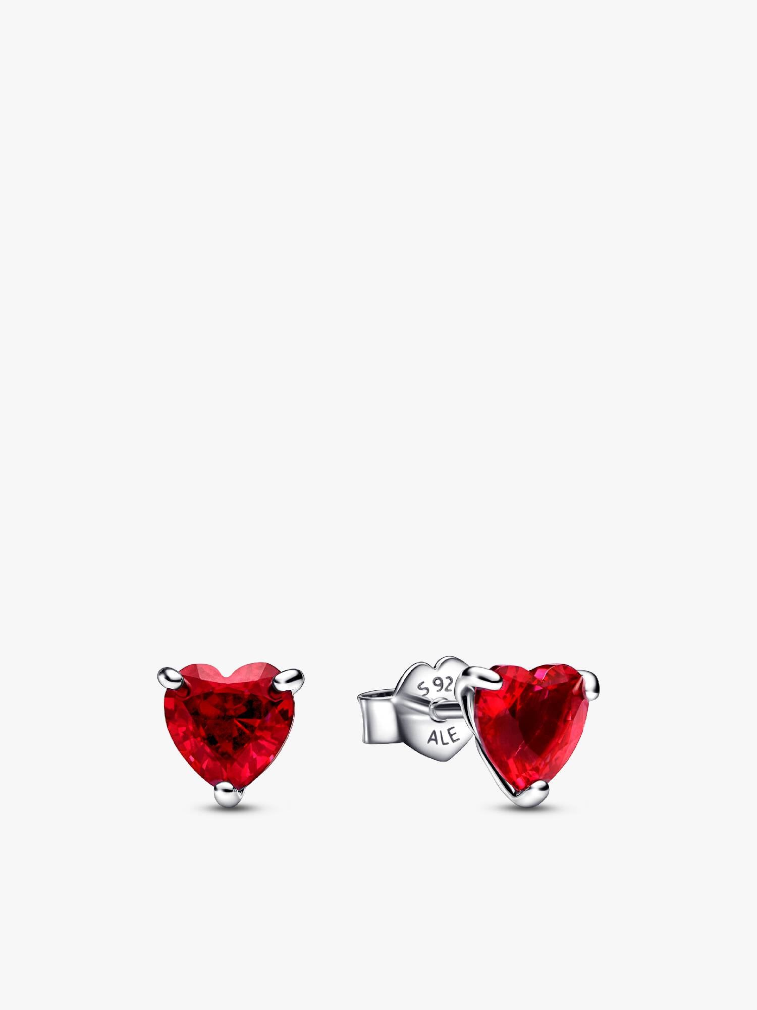 Red Heart Stud Earrings
