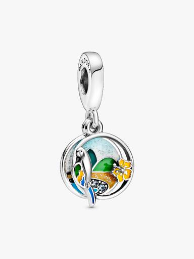 Brazil Beach & Parrot Dangle Charm