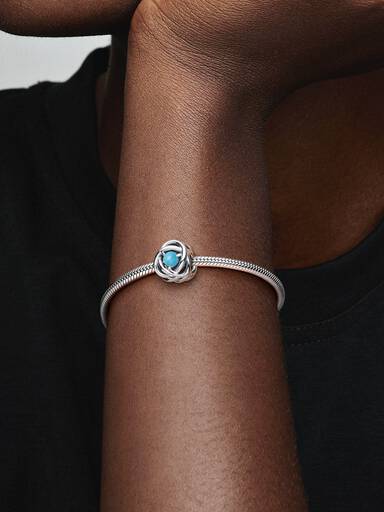 December Crystal Birthstone Eternity Circle Charm