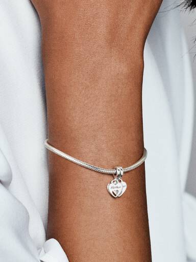 Mother & Daughter Double Heart Split Dangle Charm