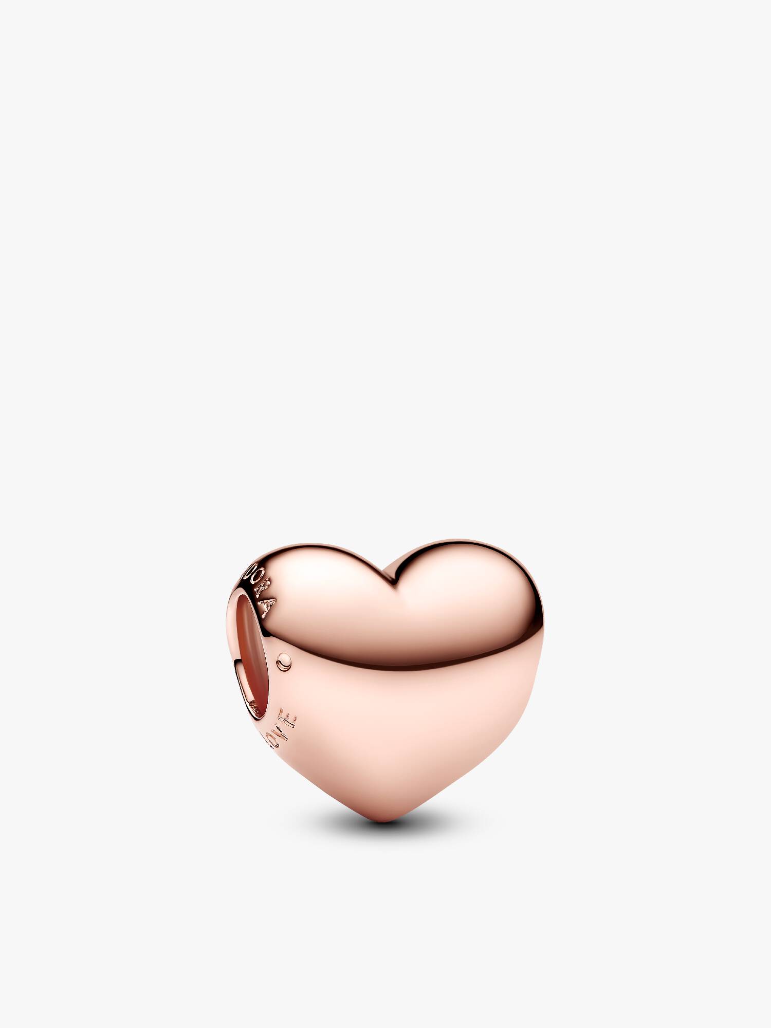 Engravable medium heart 14k rose gold-plated charm