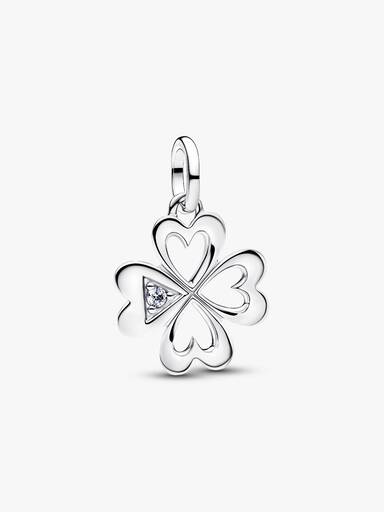 Heart Four-Leaf Clover Medallion Charm