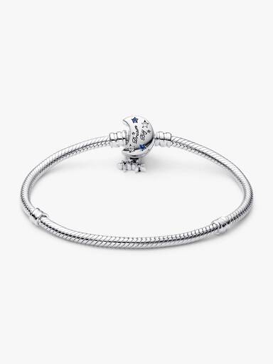 Sparkling Moon Clasp Snake Chain Bracelet