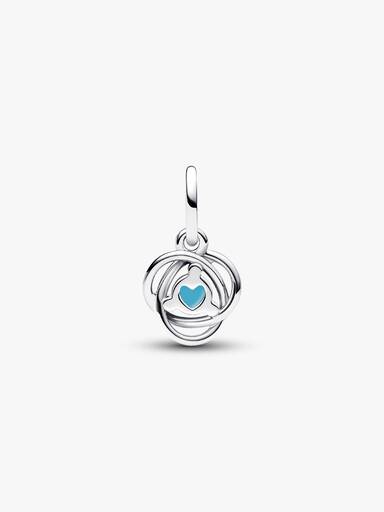 December Crystal Birthstone Eternity Circle Dangle Charm