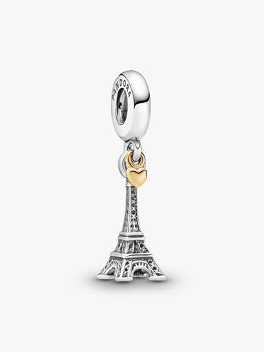 Paris Eiffel Tower Heart Dangle Charm
