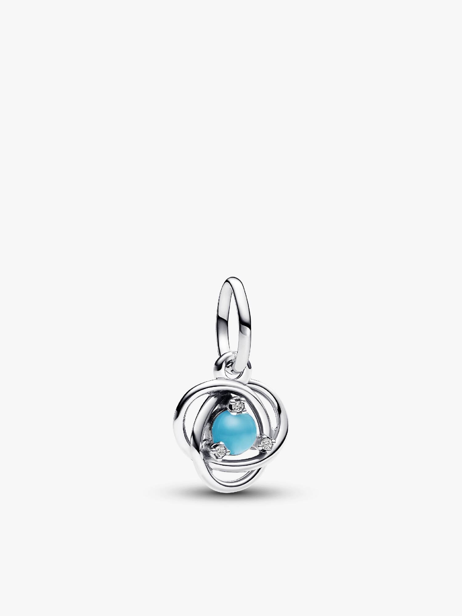 December Crystal Birthstone Eternity Circle Dangle Charm