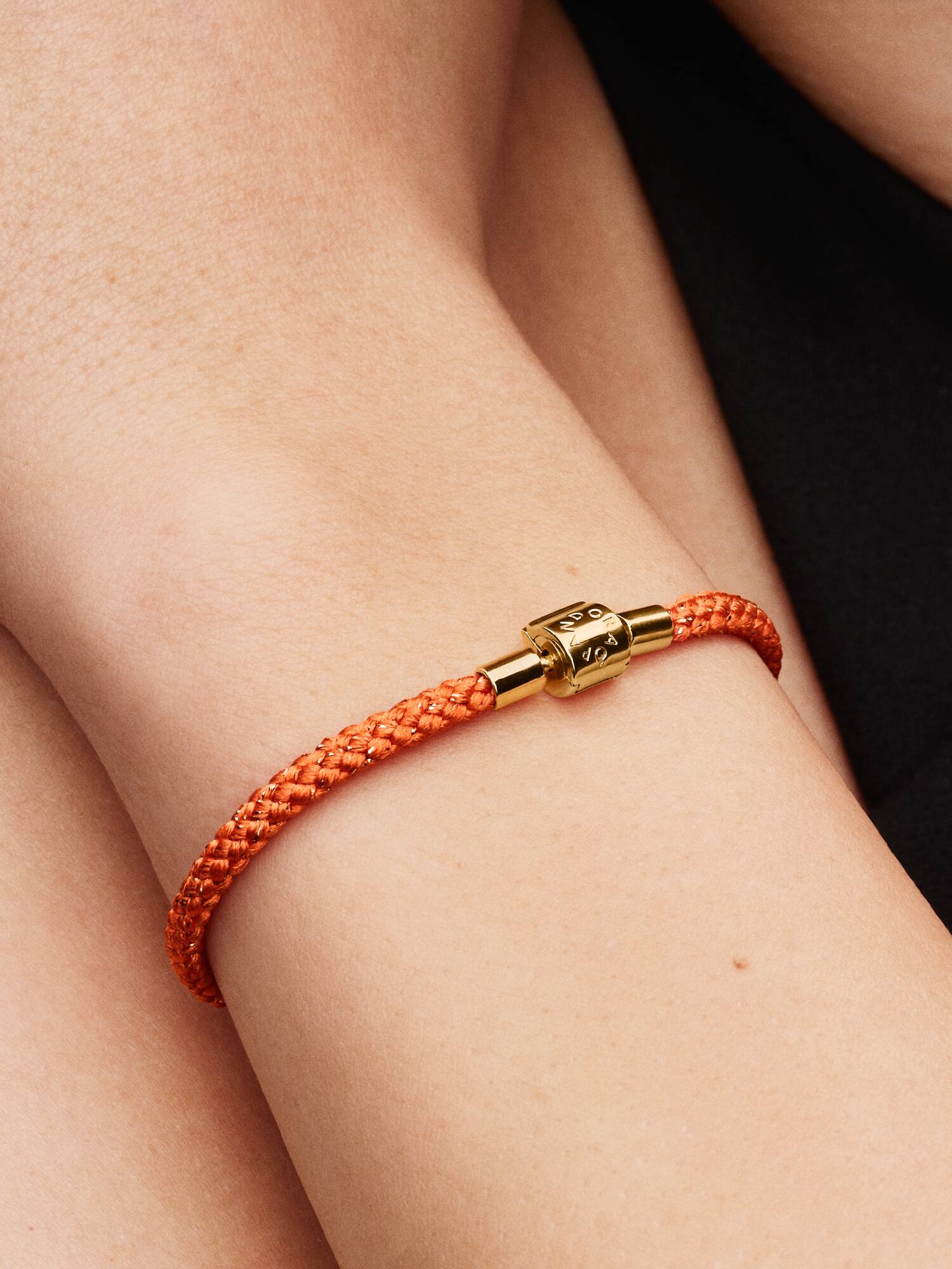 Shimmering Orange Cord Bracelet