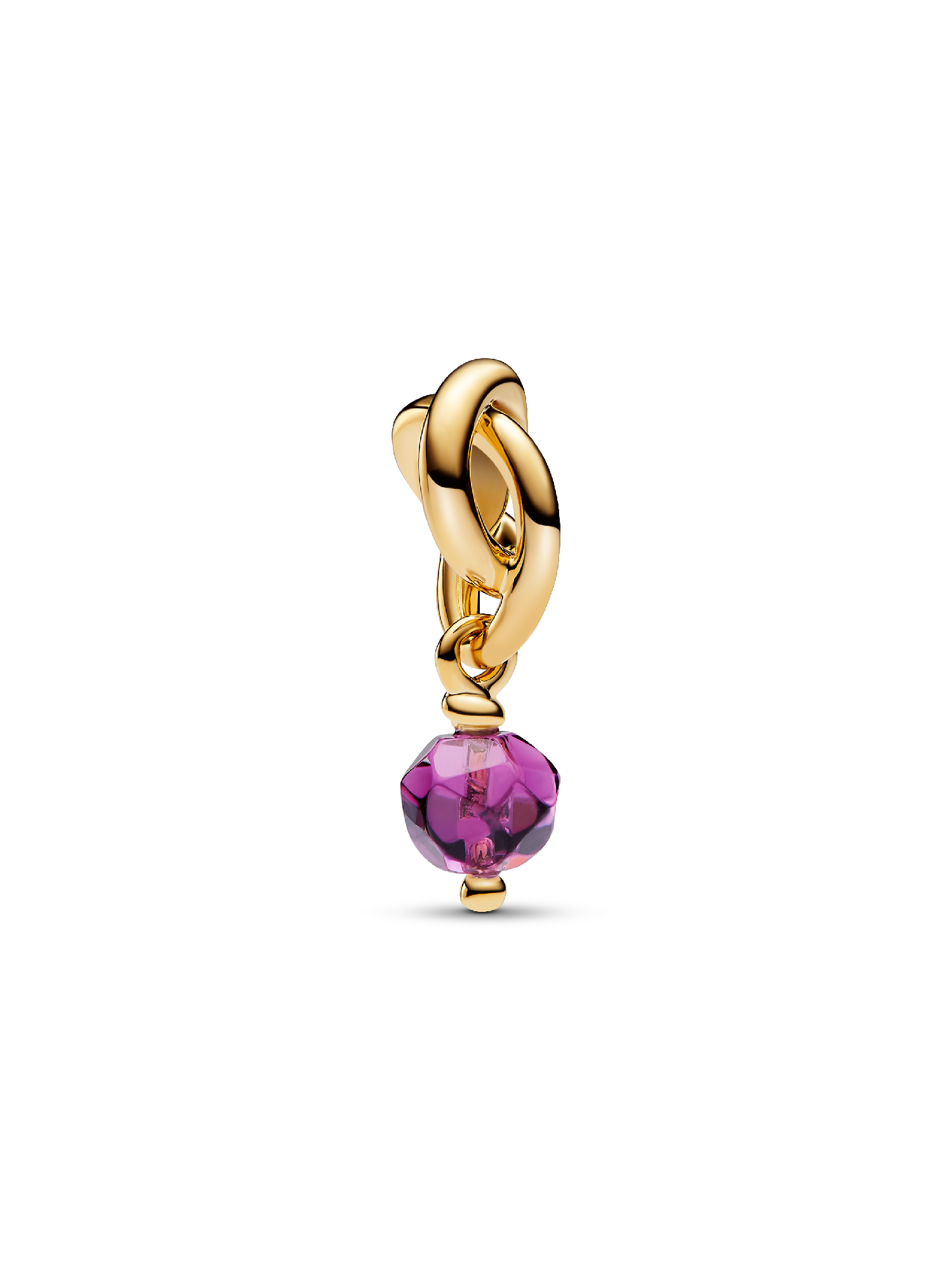 February Crystal Birthstone Eternity Circle Dangle Charm
