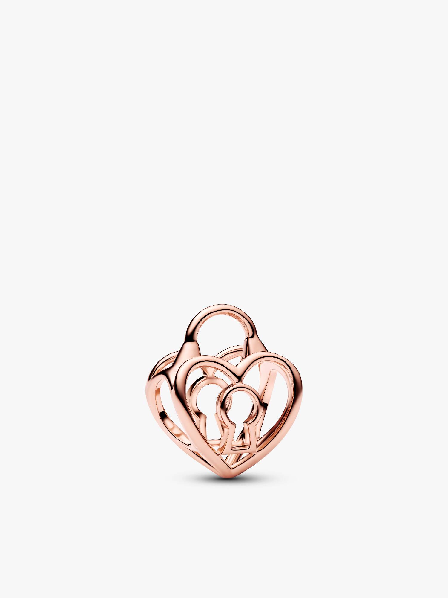 Heart padlock 14k rose gold-plated charm