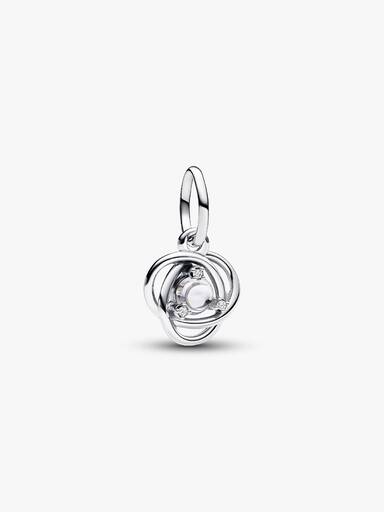 April Crystal Birthstone Eternity Circle Dangle Charm