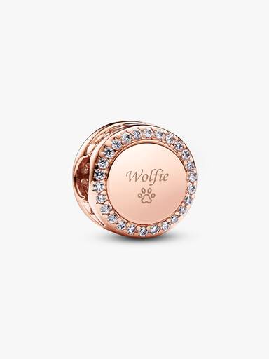 Engravable Sparkling Button Charm
