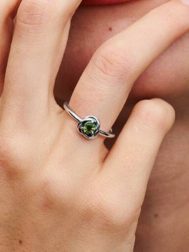 August Crystal Birthstone Eternity Circle Ring