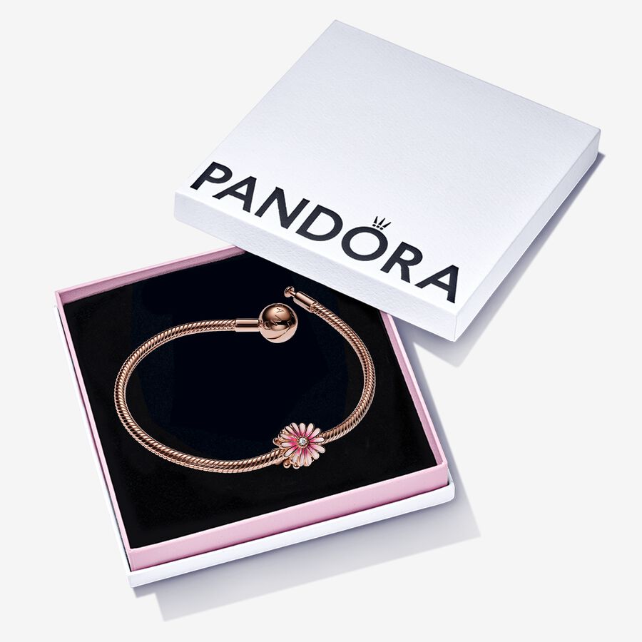Rose Pink Daisy and Bracelet Gift Set image number 0