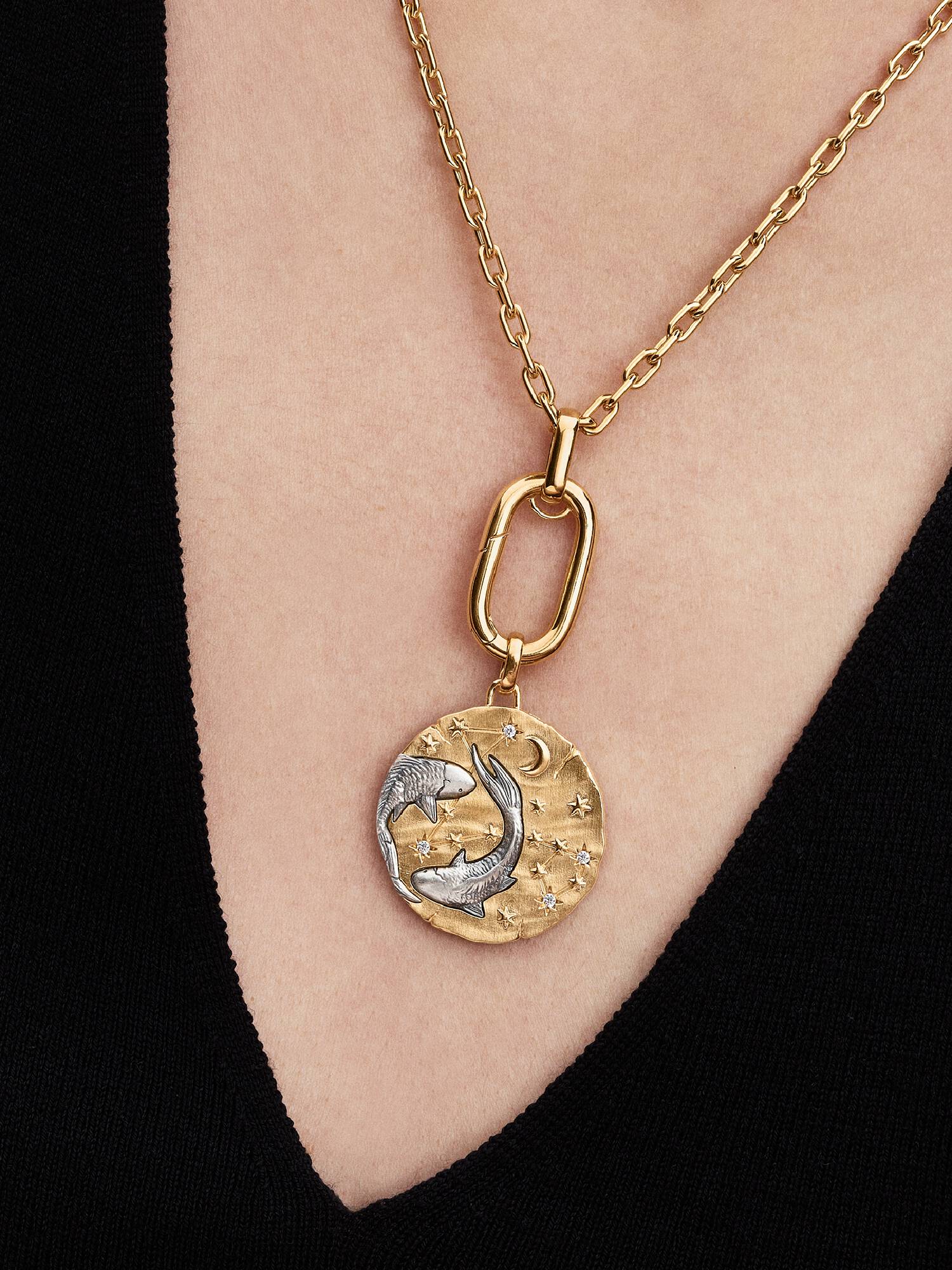 Pisces Zodiac Oversized Talisman Charm