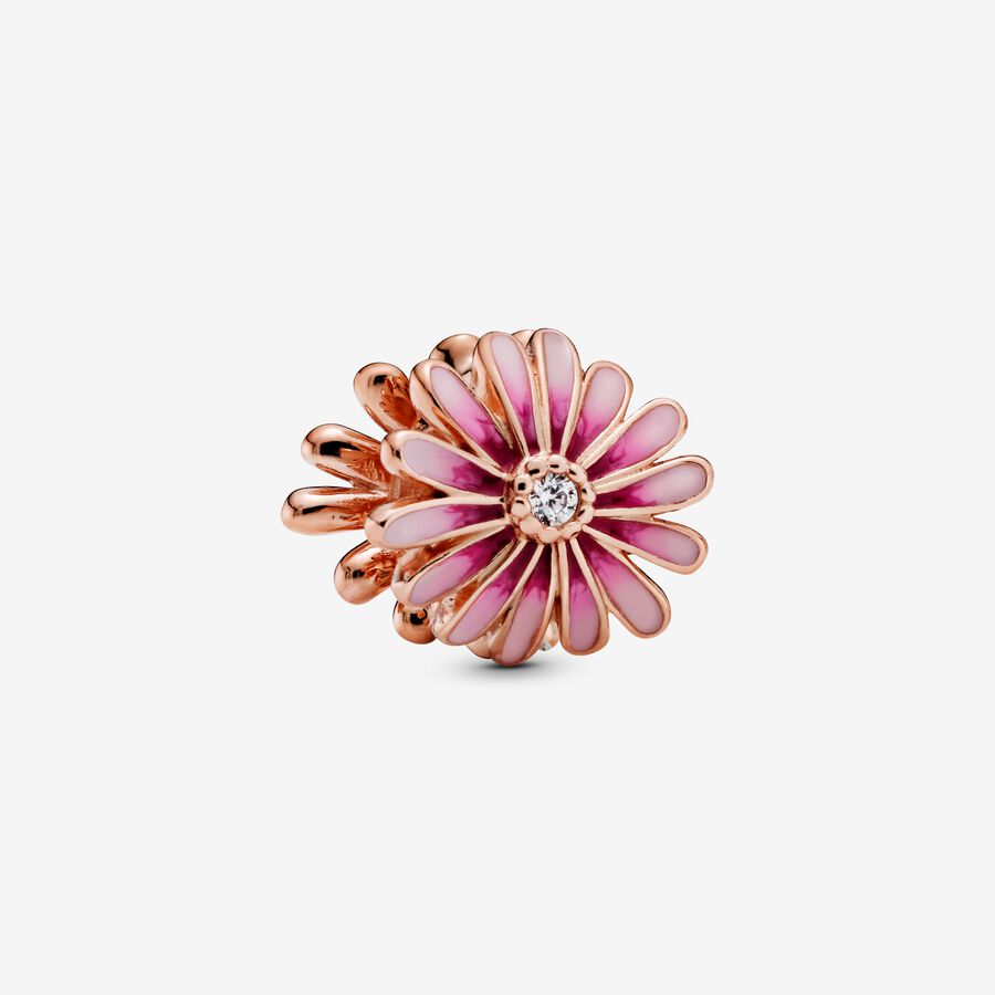 Pink Daisy Flower Charm image number 0