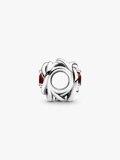 January Crystal Birthstone Eternity Circle Charm