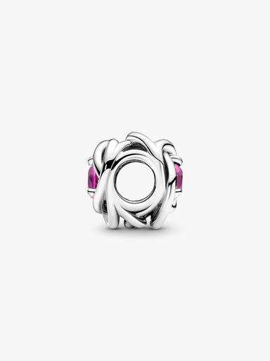 October Crystal Birthstone Eternity Circle Charm