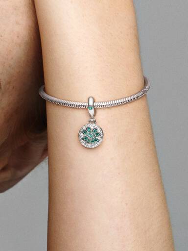 Lucky Four Leaf Clover Dangle Charm