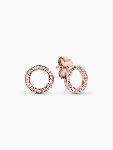 Sparkling Circle Stud Earrings
