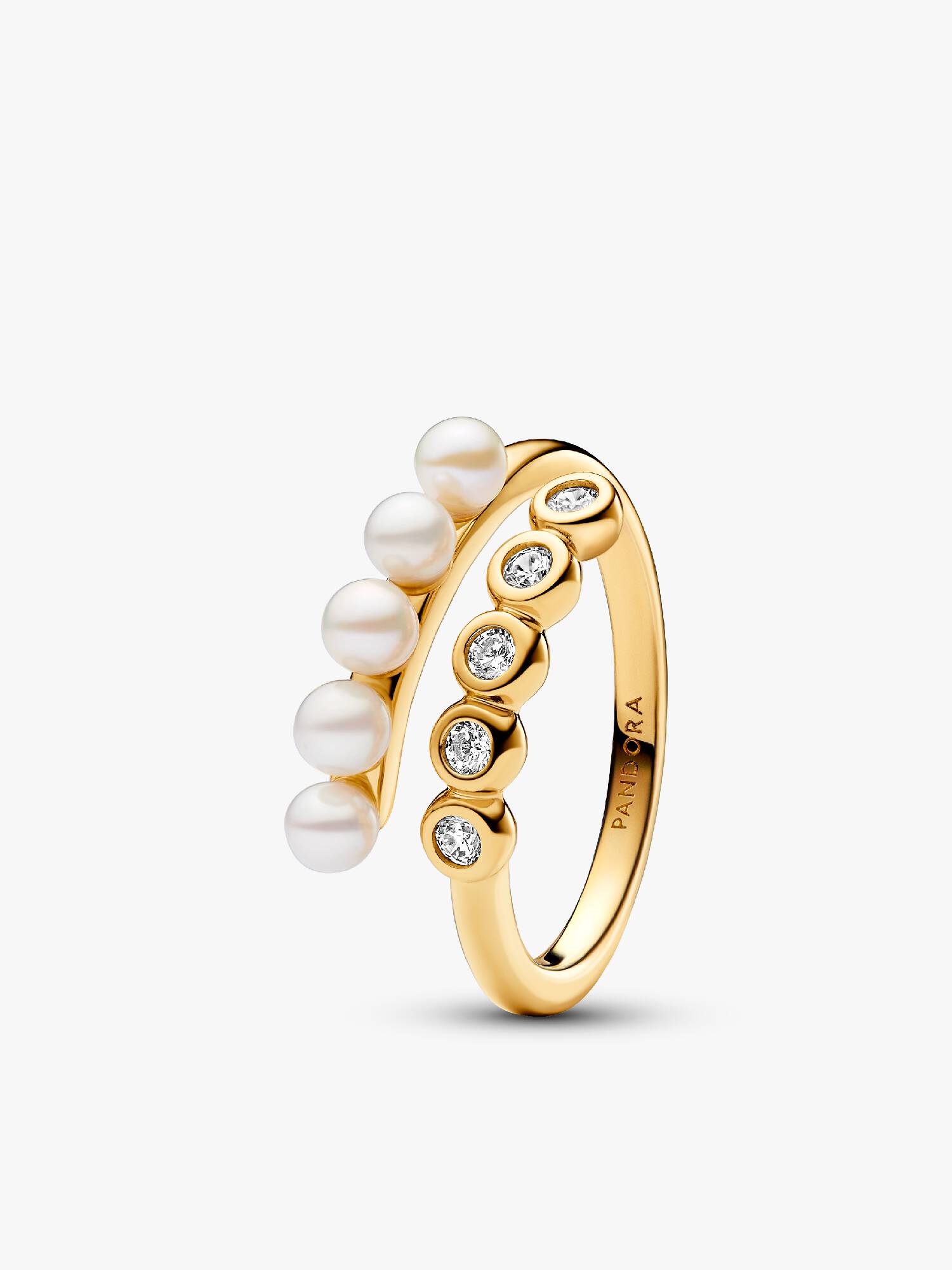 Treated Freshwater Cultured Pearls & Stones Open Ring