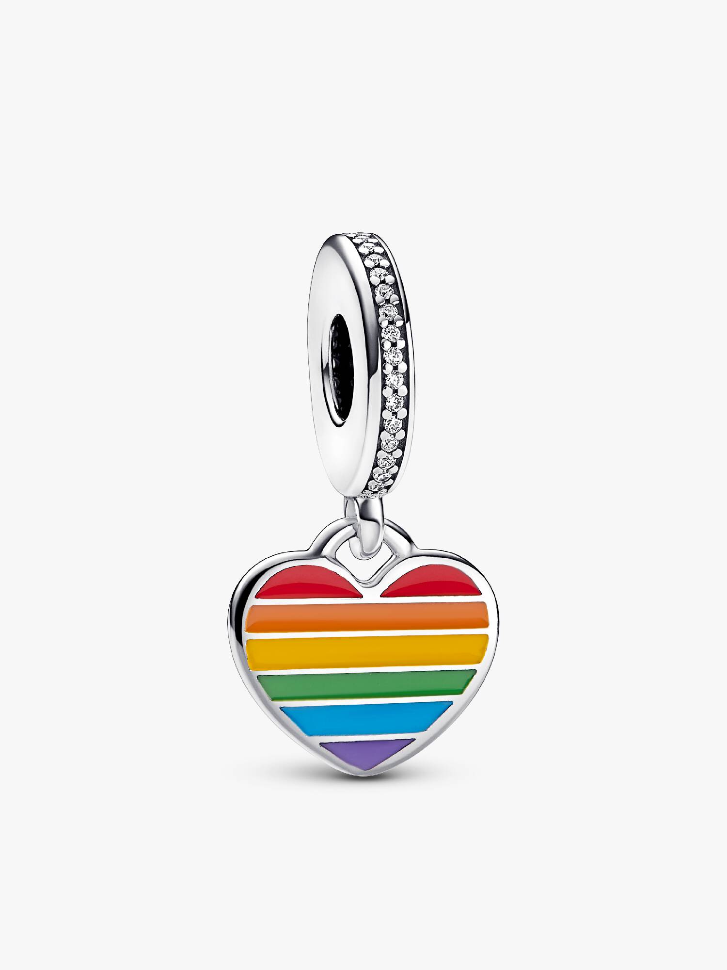 Pride Rainbow Heart Dangle Charm