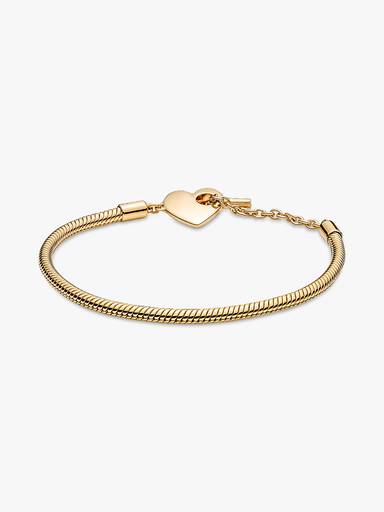Heart T-Bar Snake Chain Bracelet