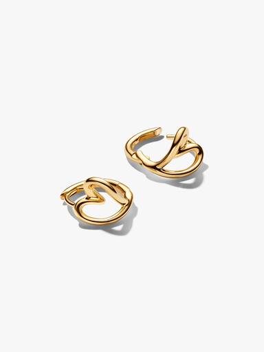 Organically Shaped Heart Small Hoop Earrings
