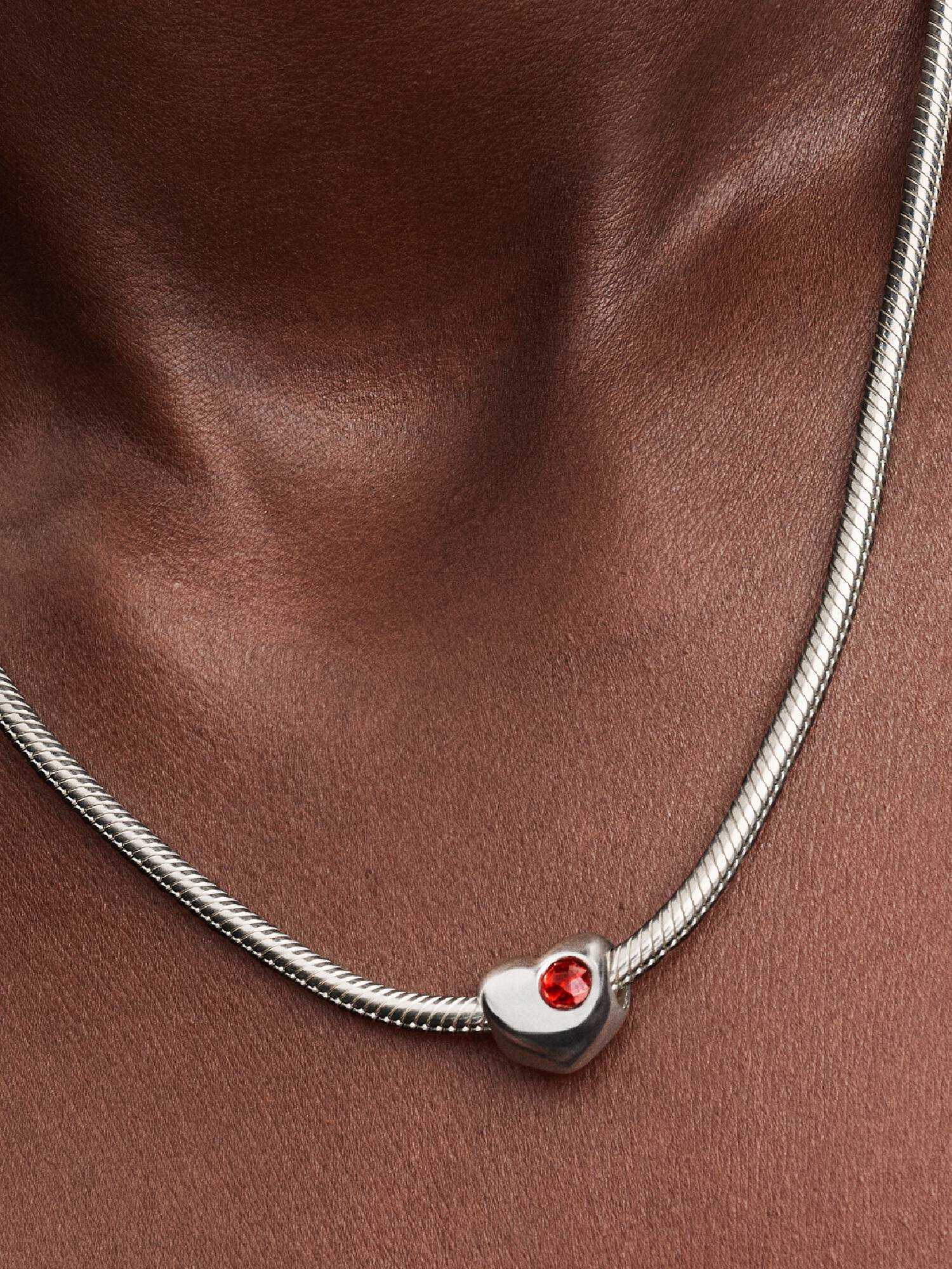 Engravable January Crystal Birthstone Heart Charm