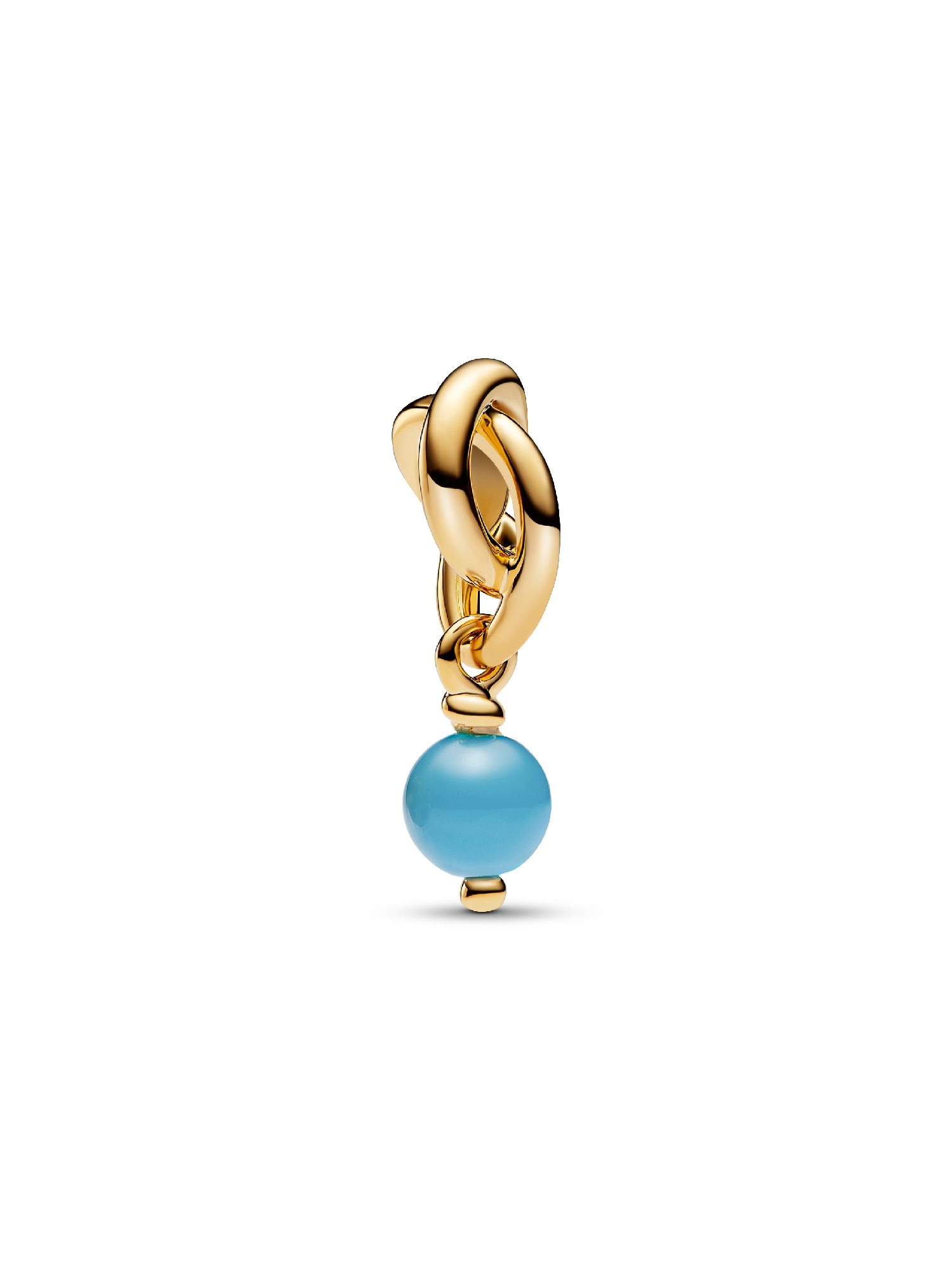 December Turquoise Crystal Birthstone Eternity Circle Dangle Charm